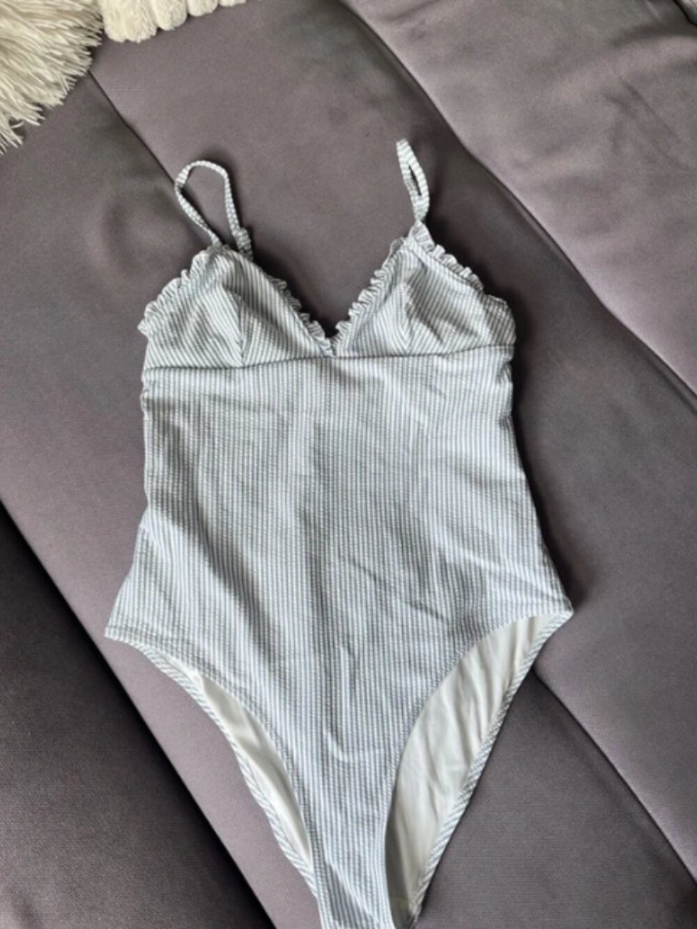 Stripped one piece swimsuit H&M